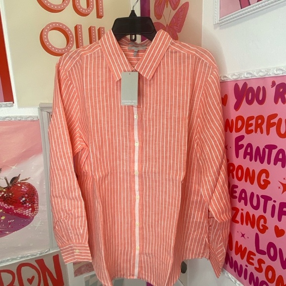 HINSON WU Tops - HINSON WU CHELSEA PERSIMMON WHITE SHIRT